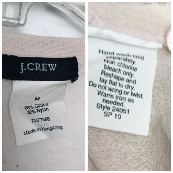 J.Crew Ruffle Cotton Cardigan Sweater Top Lightweight Knit Preppy V Semi Sheer M - Picture 8 of 16